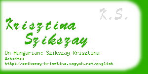 krisztina szikszay business card